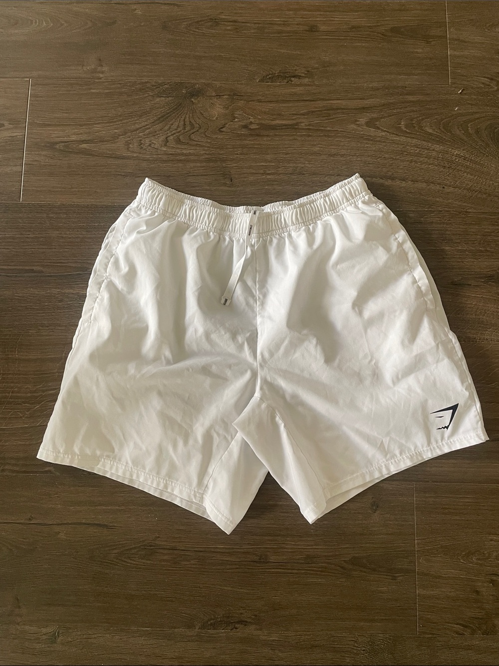 Gymshark Men’s White Athletic Shorts, Size Small